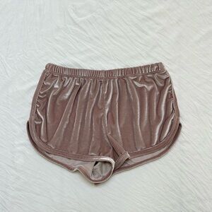 Brandy Melville pink velour shorts